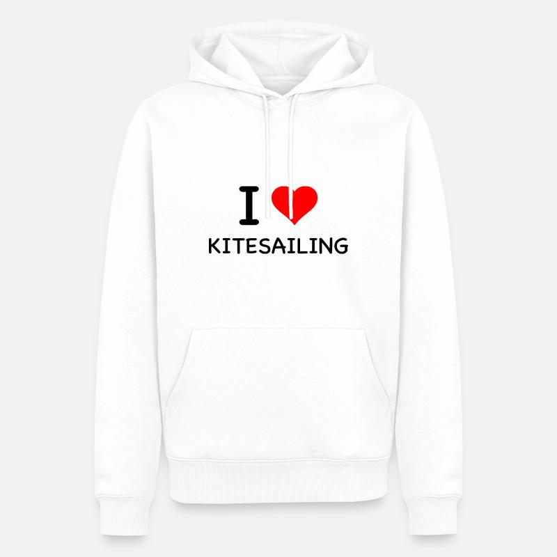 Kitesegeln - Männer Premium Bio Hoodie - Weiß