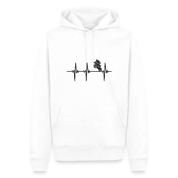 Herzschlag für Biker und Motorräder - Männer Premium Bio Hoodie - Weiß - Vorne - Nico (187cm)
