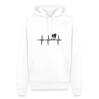 Herzschlag für Hobby Bobfahrer - Männer Premium Bio Hoodie - Weiß - Vorne - Nico (187cm)