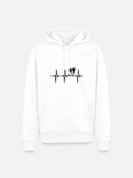 Heartbeat for hobby bobsledders - Men’s Premium Organic Hoodie - white