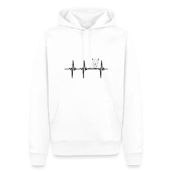 Herzschlag für geometrischen Fuchs - Männer Premium Bio Hoodie - Weiß - Vorne - Nico (187cm)