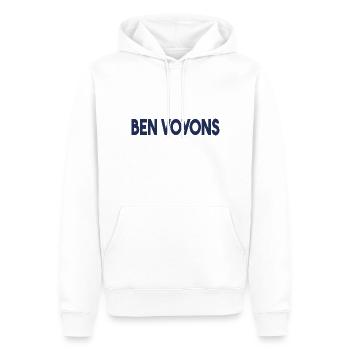 ben voyons. BEN VOYONS. - Sweat à capuche Premium bio Homme - blanc - Devant - Nico (187cm)