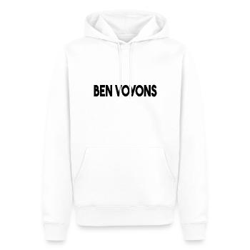 ben voyons. BEN VOYONS. - Sweat à capuche Premium bio Homme - blanc - Devant - Nico (187cm)