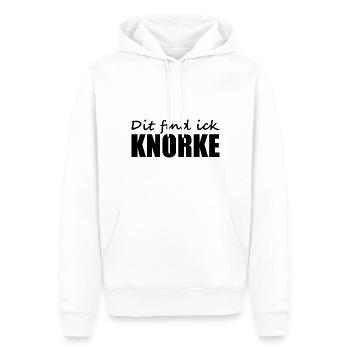 Berlinerisch - Dialekt - Spruch - Männer Premium Bio Hoodie - Weiß - Vorne - Nico (187cm)