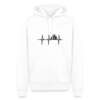 Herzschlag für Landwirtschaft und Traktoren - Männer Premium Bio Hoodie - Weiß - Vorne - Nico (187cm)