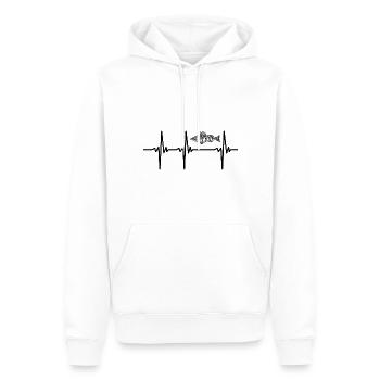 Battement de cœur pour la perche et les poissons prédateurs - Sweat à capuche Premium bio Homme - blanc - Devant - Nico (187cm)