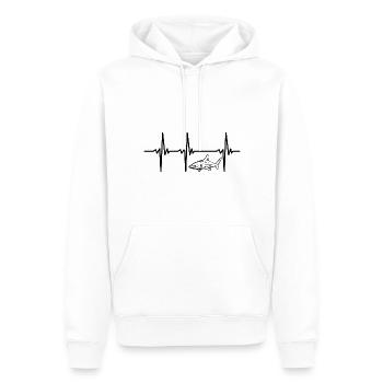 Heartbeat pour les élégants requins vintage des grands fonds - Sweat à capuche Premium bio Homme - blanc - Devant - Nico (187cm)