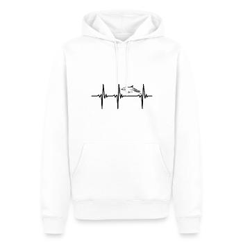 Battement de cœur pour les dauphins - Sweat à capuche Premium bio Homme - blanc - Devant - Nico (187cm)