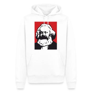 Karl Marx - Sweat à capuche Premium bio Homme - blanc - Devant - Nico (187cm)