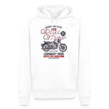 1955 ROYAL MOTOR - Retro Motorrad Shirt Motiv - Männer Premium Bio Hoodie - Weiß - Vorne - Nico (187cm)