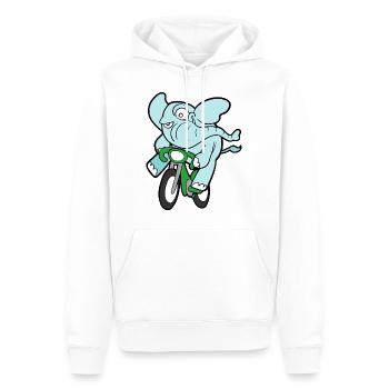Éléphant drôle drôle mignon - Sweat à capuche Premium bio Homme - blanc - Devant - Nico (187cm)