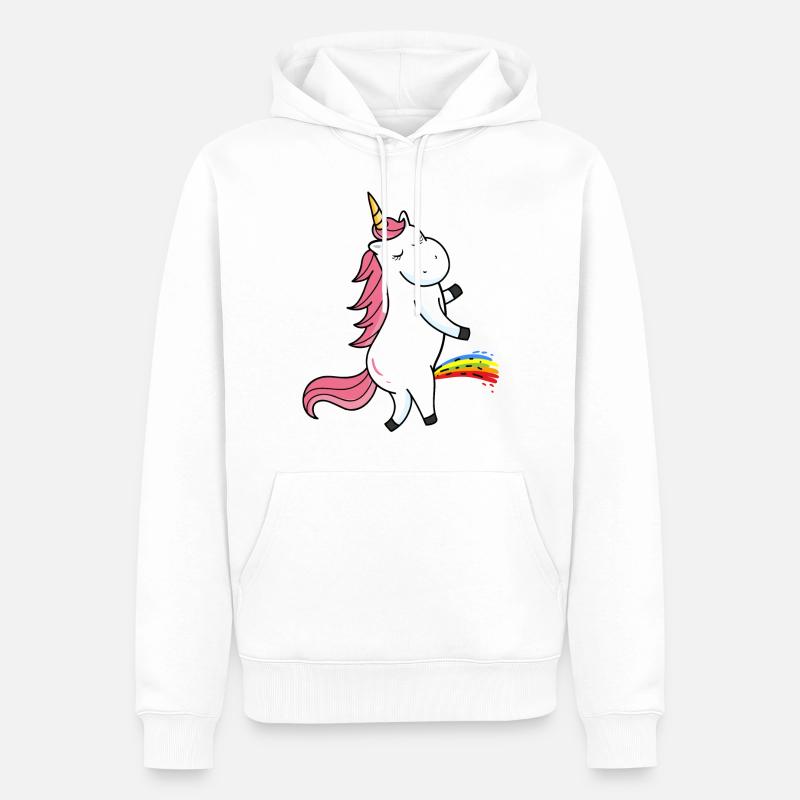 Einhorn - Männer Premium Bio Hoodie - Weiß