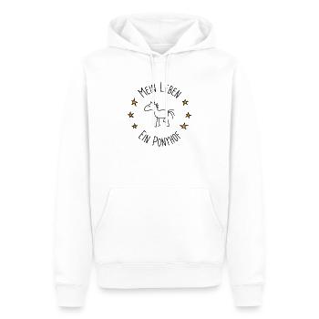 Ma vie une ferme de poney - Sweat à capuche Premium bio Homme - blanc - Devant - Nico (187cm)