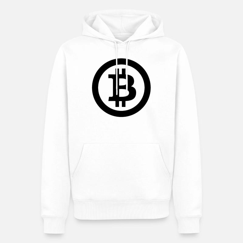 Bitcoin - Noir - Sweat à capuche Premium bio Homme - blanc