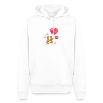 Teddybär Bär Bärchen mit Herzen - Männer Premium Bio Hoodie - Weiß - Vorne - Nico (187cm)