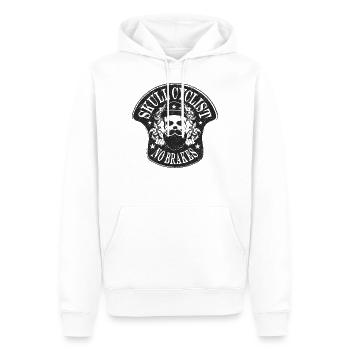 FAHRRAD, TOTENKOPF, EXTREMSPORT, GESCHENK, SHIRT - Männer Premium Bio Hoodie - Weiß - Vorne - Nico (187cm)
