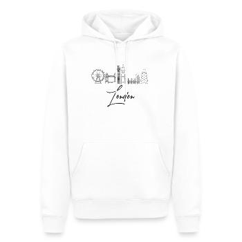 Londres - Sweat à capuche Premium bio Homme - blanc - Devant - Nico (187cm)