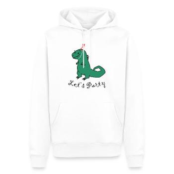 Party Dino T-Rex - Men’s Premium Organic Hoodie - white - Front - Nico (187cm)