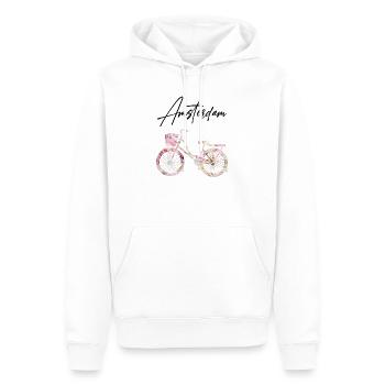 Amsterdam Hollande Pays-Bas - Sweat à capuche Premium bio Homme - blanc - Devant - Nico (187cm)
