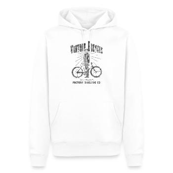 BICYCLETTE, VÉLO, VINTAGE, RÉTRO, CADEAU, T-SHIRT - Sweat à capuche Premium bio Homme - blanc - Devant - Nico (187cm)