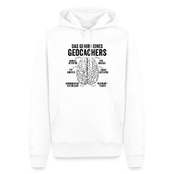 Geocaching - Das Gehirn eines Geocachers - Männer Premium Bio Hoodie - Weiß - Vorne - Nico (187cm)