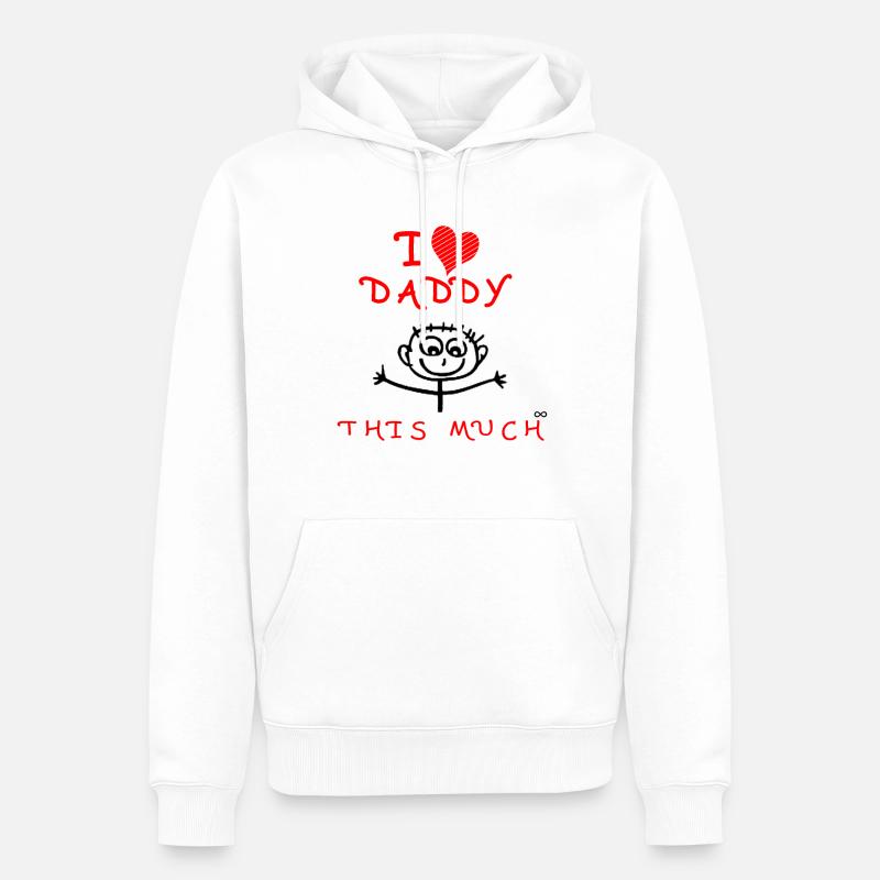 J'aime tellement papa - Sweat à capuche Premium bio Homme - blanc