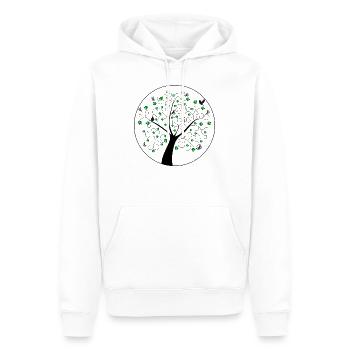 Arbre de vie avec cercle - Sweat à capuche Premium bio Homme - blanc - Devant - Nico (187cm)