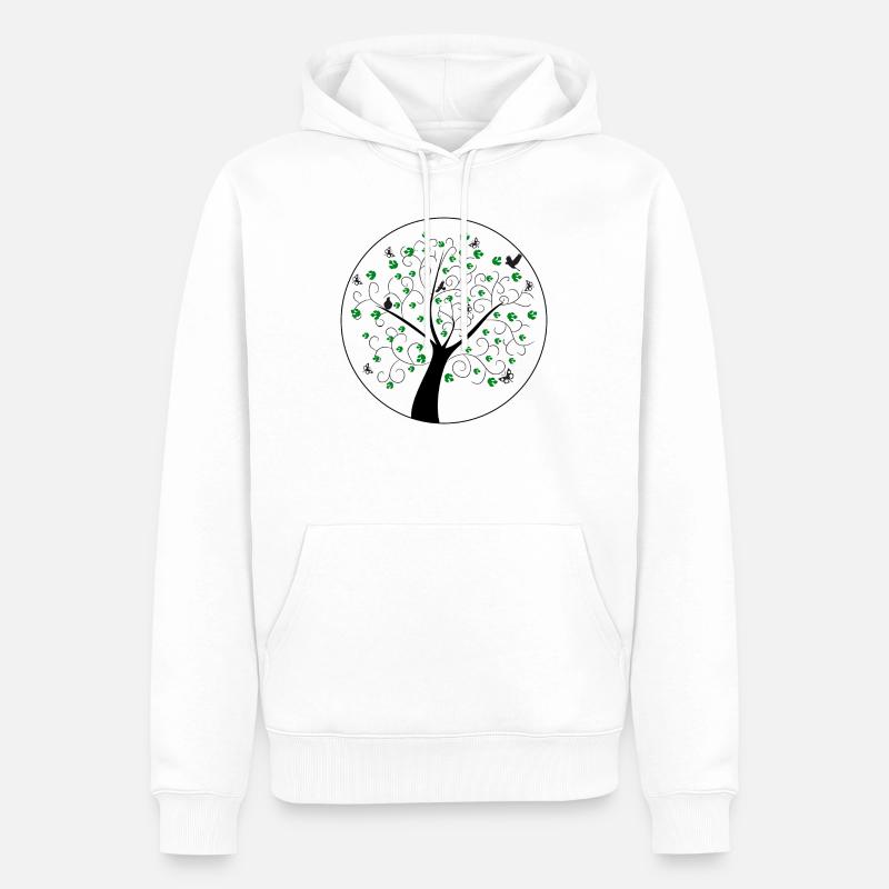 Lebensbaum mit Kreis - Männer Premium Bio Hoodie - Weiß