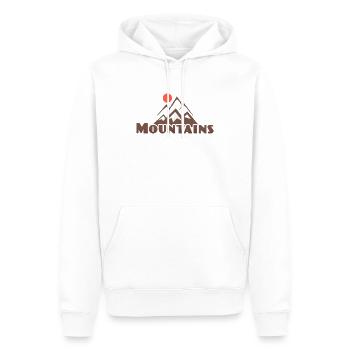 Montagnes avec soleil - montagnes avec soleil - Sweat à capuche Premium bio Homme - blanc - Devant - Nico (187cm)