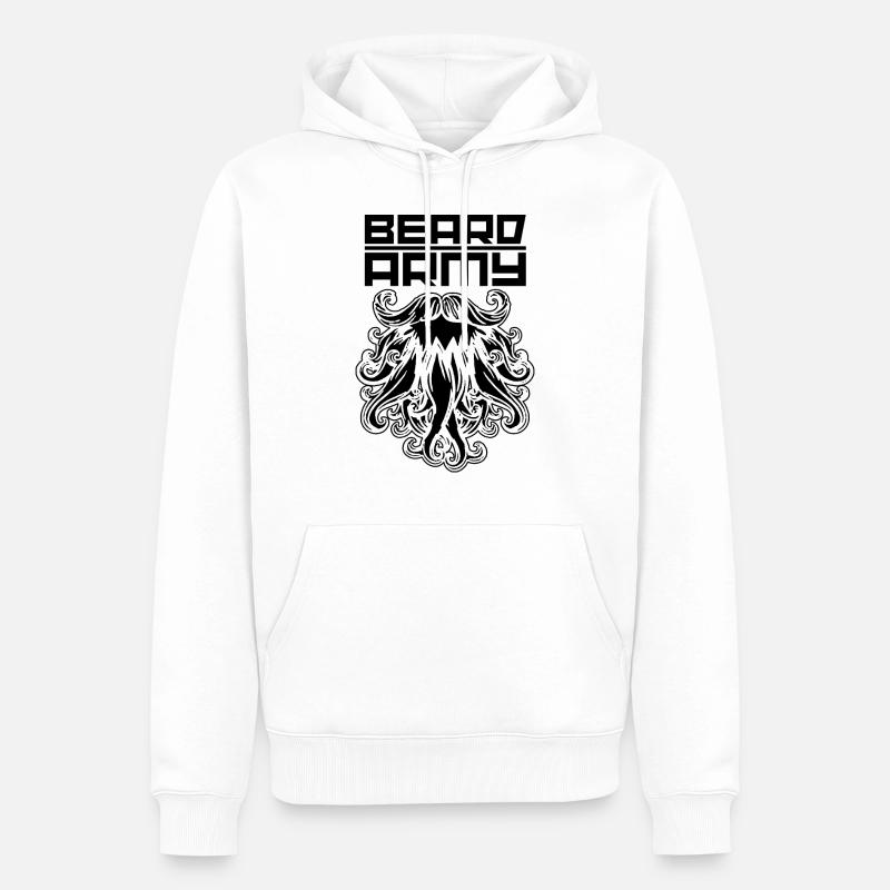 beard army bart pauvre - Sweat à capuche Premium bio Homme - blanc