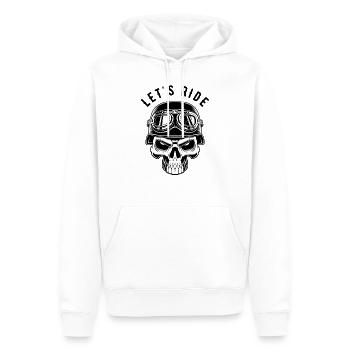 Let’s Ride Skull - Sweat à capuche Premium bio Homme - blanc - Devant - Nico (187cm)