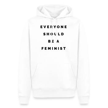 THE FASHION TEE - EVERYONE SHOULD BE A FEMINIST - Männer Premium Bio Hoodie - Weiß - Vorne - Nico (187cm)