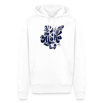 Aloha Hibiscus Hawaii - Männer Premium Bio Hoodie - Weiß - Vorne - Nico (187cm)