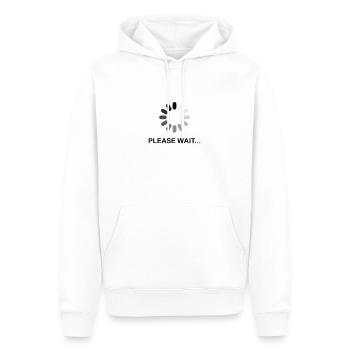 S'il vous plaît, attendez - Sweat à capuche Premium bio Homme - blanc - Devant - Nico (187cm)