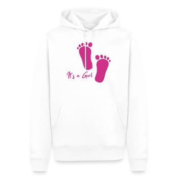 C’est une fille - Sweat à capuche Premium bio Homme - blanc - Devant - Nico (187cm)