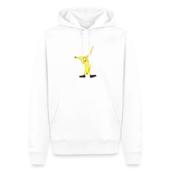 Drôle danse banane fruit drôle banane danse - Sweat à capuche Premium bio Homme - blanc - Devant - Nico (187cm)