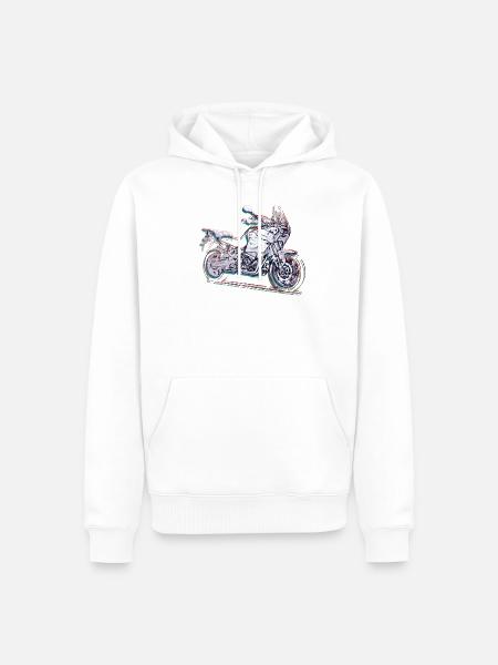 Africa Touring Offroad Motorrad - Männer Premium Bio Hoodie - Weiß