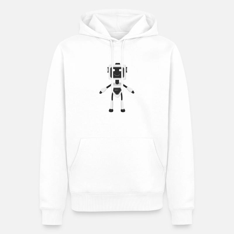 Roboter Robot Future - Männer Premium Bio Hoodie - Weiß