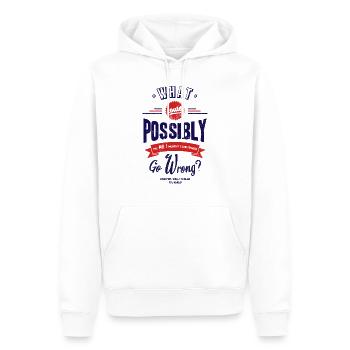 What should go wrong? Murphys Law - Men’s Premium Organic Hoodie - white - Front - Nico (187cm)