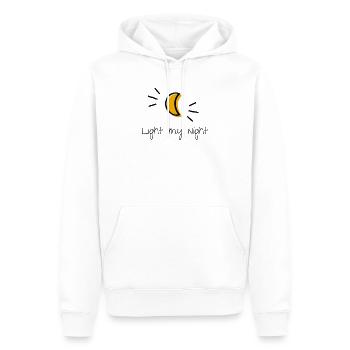 Mond - Männer Premium Bio Hoodie - Weiß - Vorne - Nico (187cm)