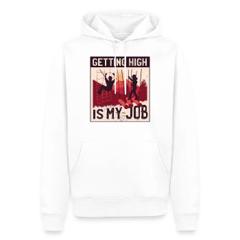 Hochseilgarten Klettern Geschenk witziger Spruch - Männer Premium Bio Hoodie - Weiß - Vorne - Nico (187cm)