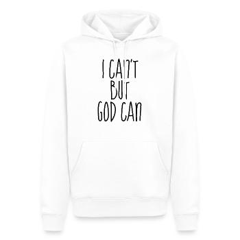 Ich kann nicht, aber Gott kann - christliche Zitate - Männer Premium Bio Hoodie - Weiß - Vorne - Nico (187cm)