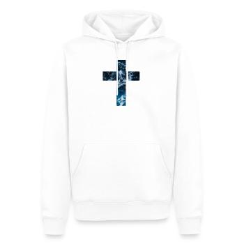 Living Water Christian Cross - Männer Premium Bio Hoodie - Weiß - Vorne - Nico (187cm)