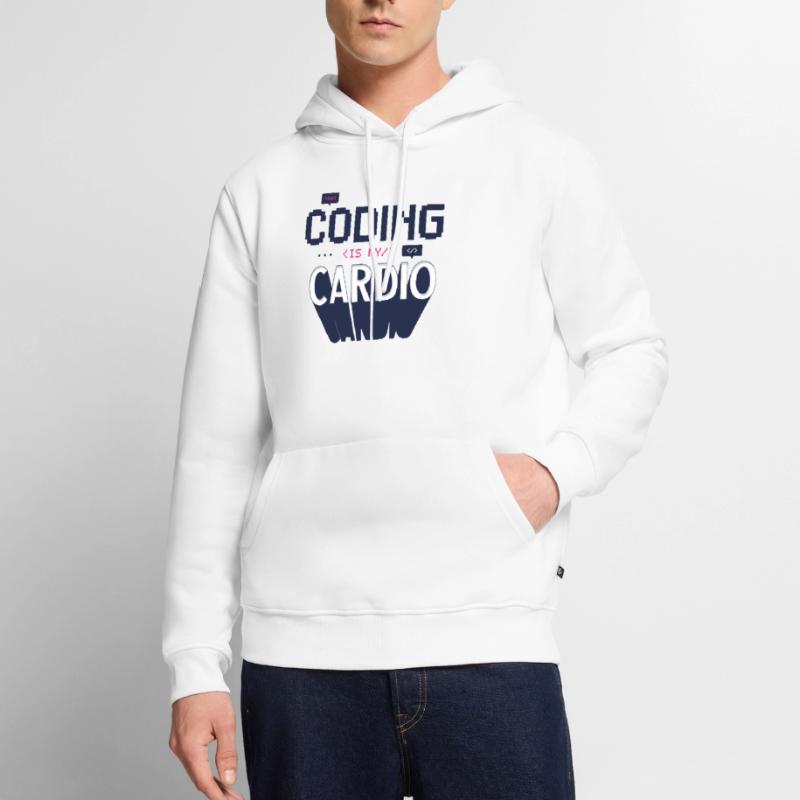 Programmer Computer Coders Coding is My Cardio Men’s Premium Organic Hoodie
