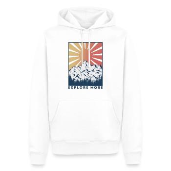 Explore more randonneurs montagnes nature cadeau escalade - Sweat à capuche Premium bio Homme - blanc - Devant - Nico (187cm)