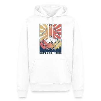 Voyage randonnée explorer montagne explorer escalade - Sweat à capuche Premium bio Homme - blanc - Devant - Nico (187cm)