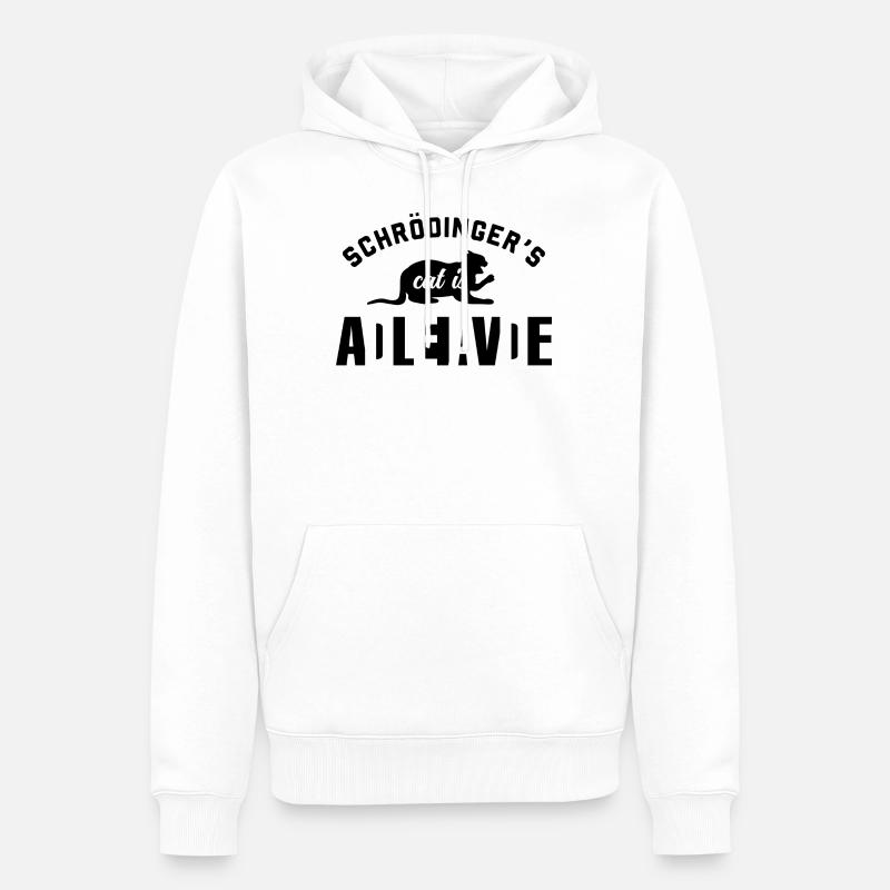 Le chat de Schrödinger - Sweat à capuche Premium bio Homme - blanc
