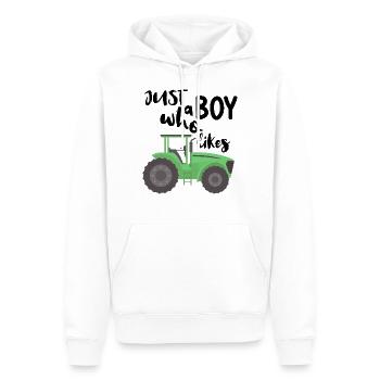 Tractor Tractor Dear Farmer Green Just a boy - Men’s Premium Organic Hoodie - white - Front - Nico (187cm)