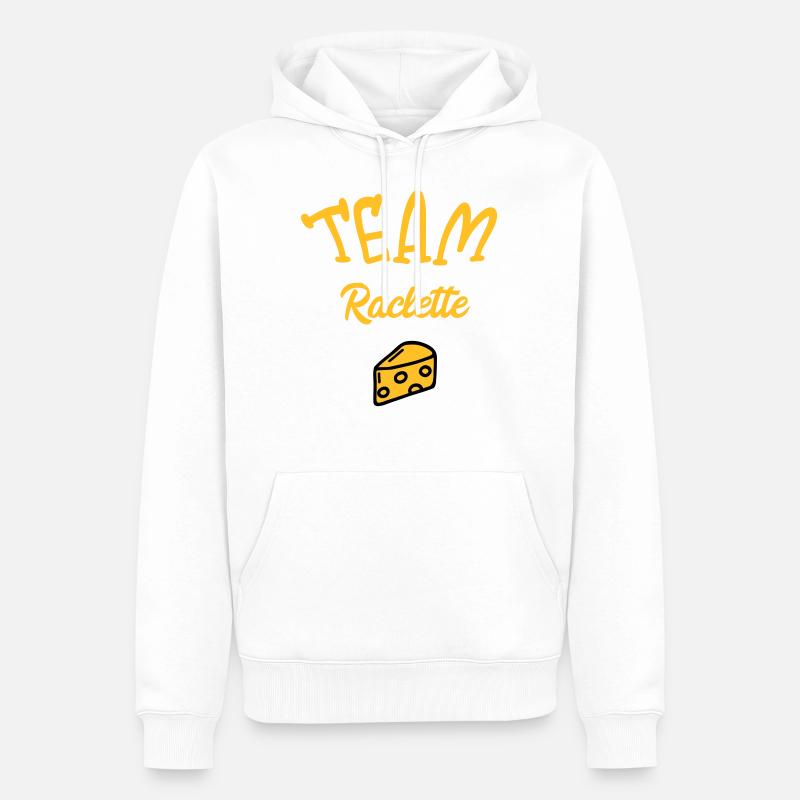 Team Raclette - Sweat à capuche Premium bio Homme - blanc