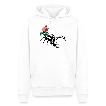 Scorpio Rose - Männer Premium Bio Hoodie - Weiß - Vorne - Nico (187cm)
